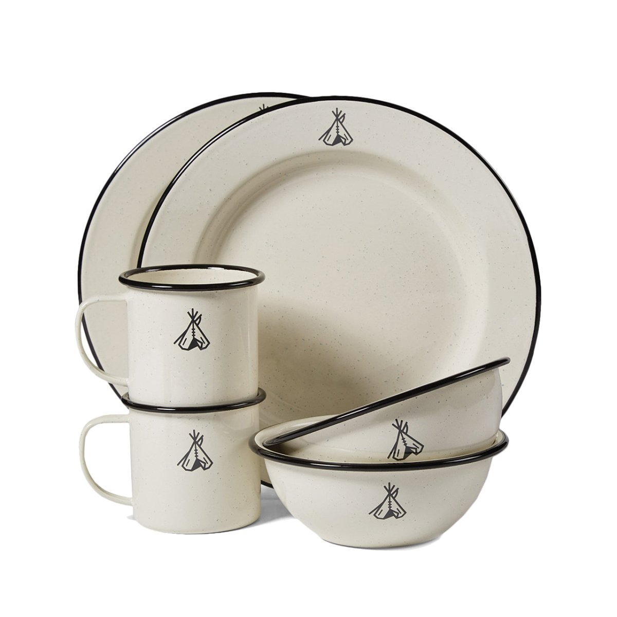 Pendleton Camp Enamelware Dishes (Weiß) - Allike Store