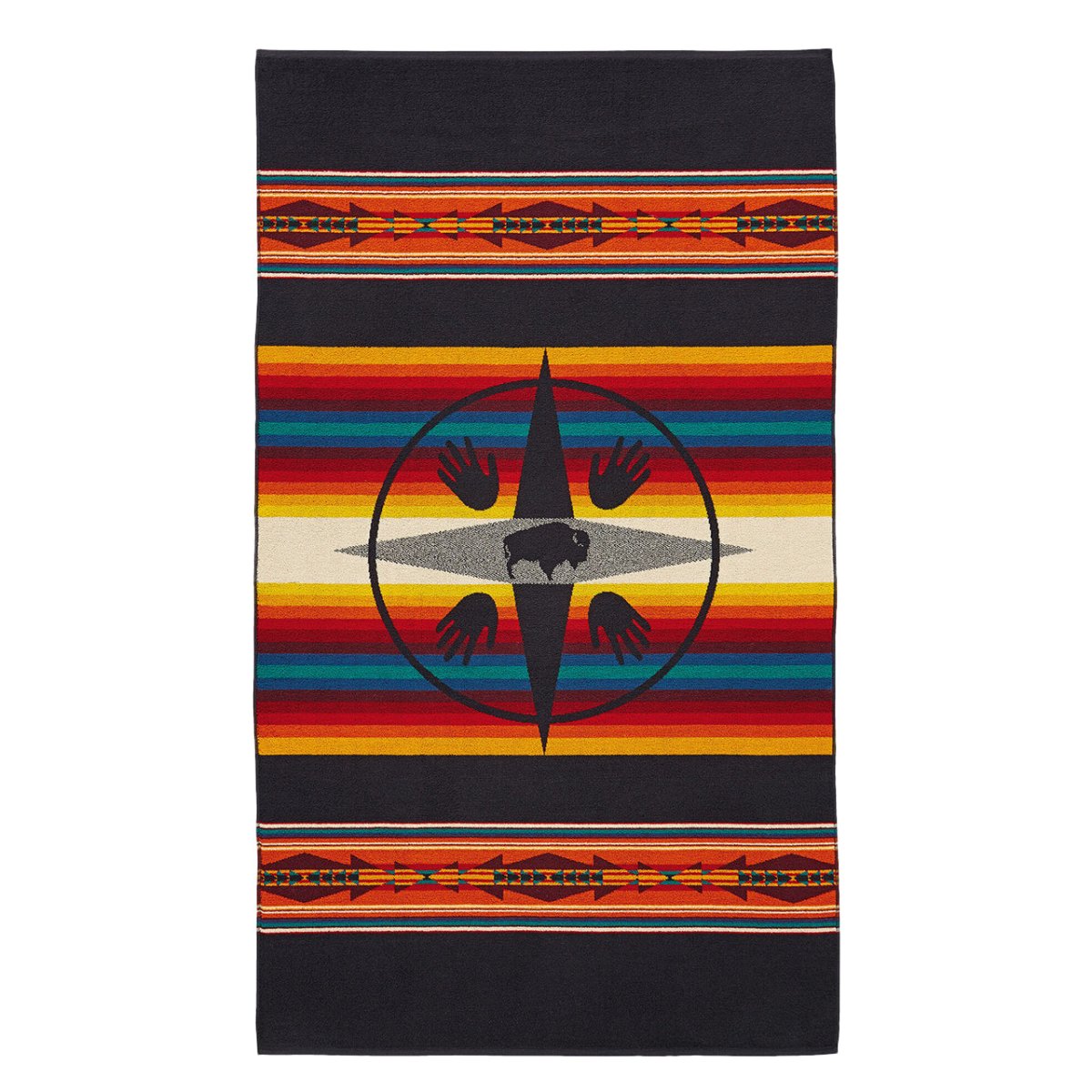 Pendleton Oversized Jacquard Spa Towel (Schwarz) - Allike Store