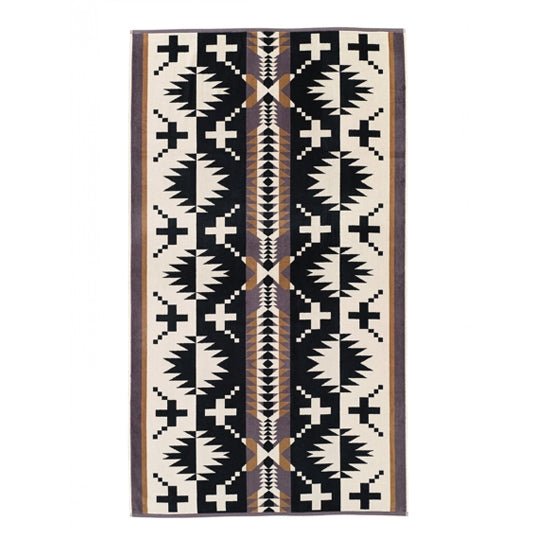 Pendleton Oversized Jacquard Towel (Schwarz / Weiß) - Allike Store