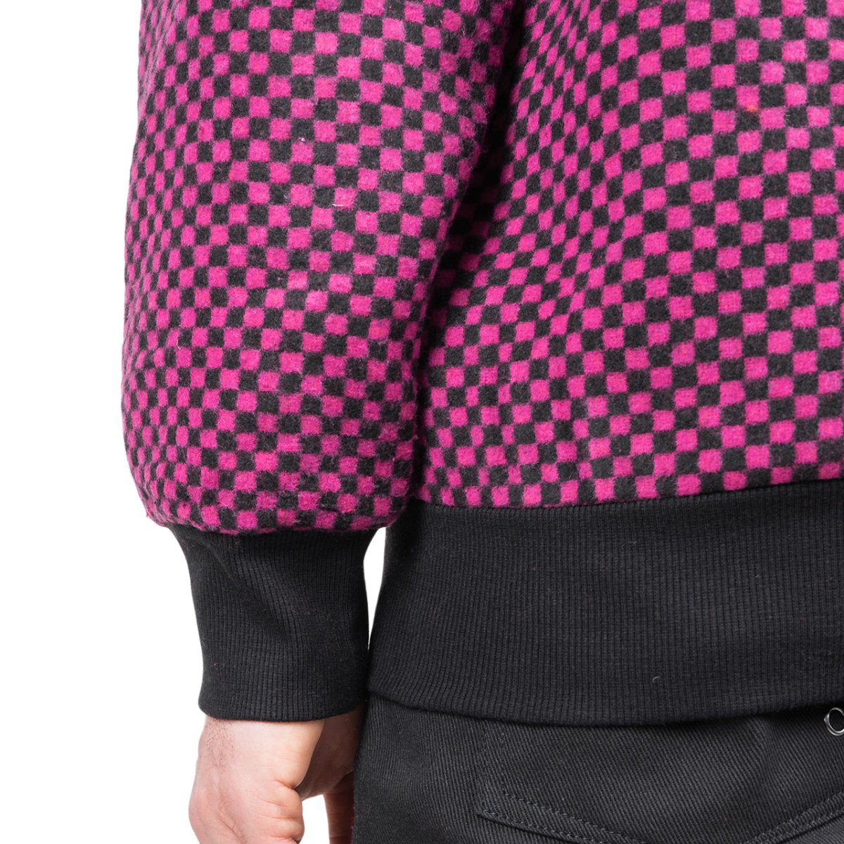 Pleasures Alliance Checkered Cardigan (Lila / Schwarz) - Allike Store