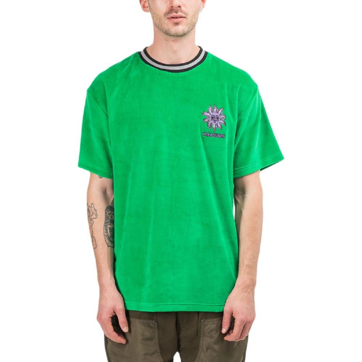 Pleasures Bright Velour Shirt (Grün) - Allike Store