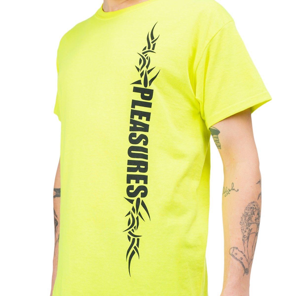 Pleasures Razor Logo T-Shirt (Neon Gelb) - Allike Store