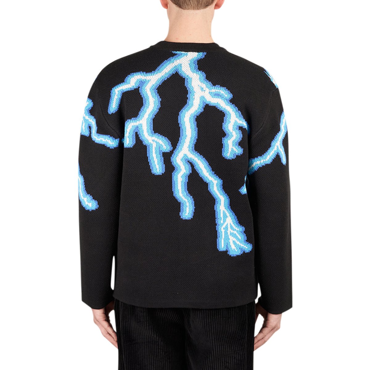 Pleasures Volt Jacquard Cardigan (Schwarz / Blau) - Allike Store