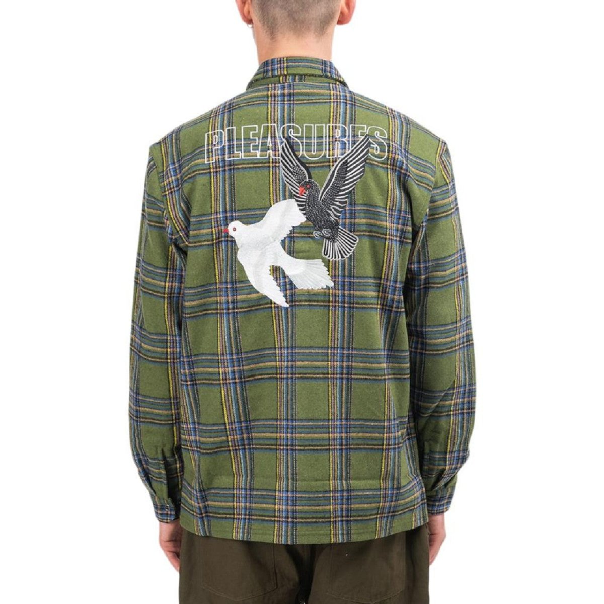 Pleasures Widow Heavyweight Flannel Shirt (Grün) - Allike Store