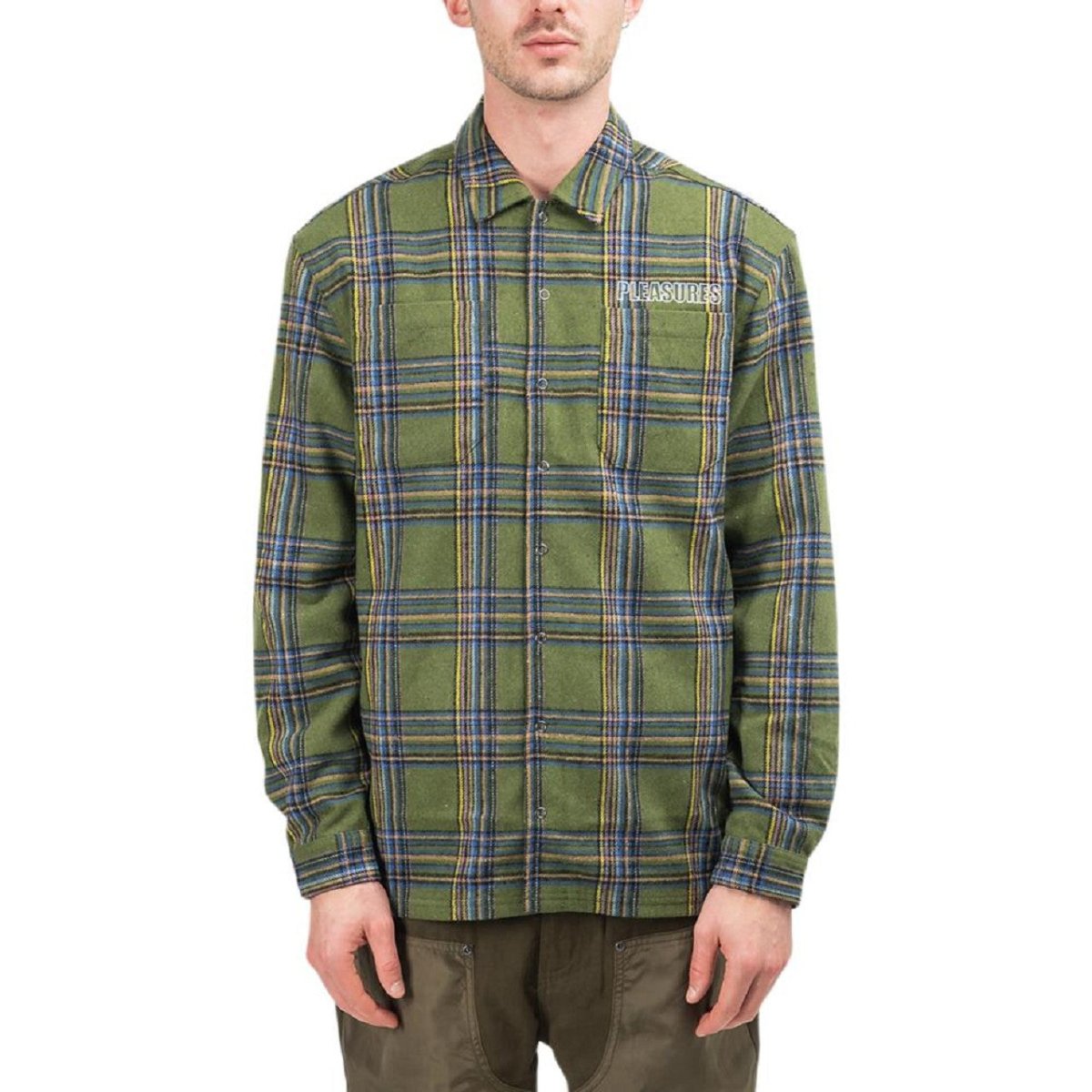 Pleasures Widow Heavyweight Flannel Shirt (Grün) - Allike Store