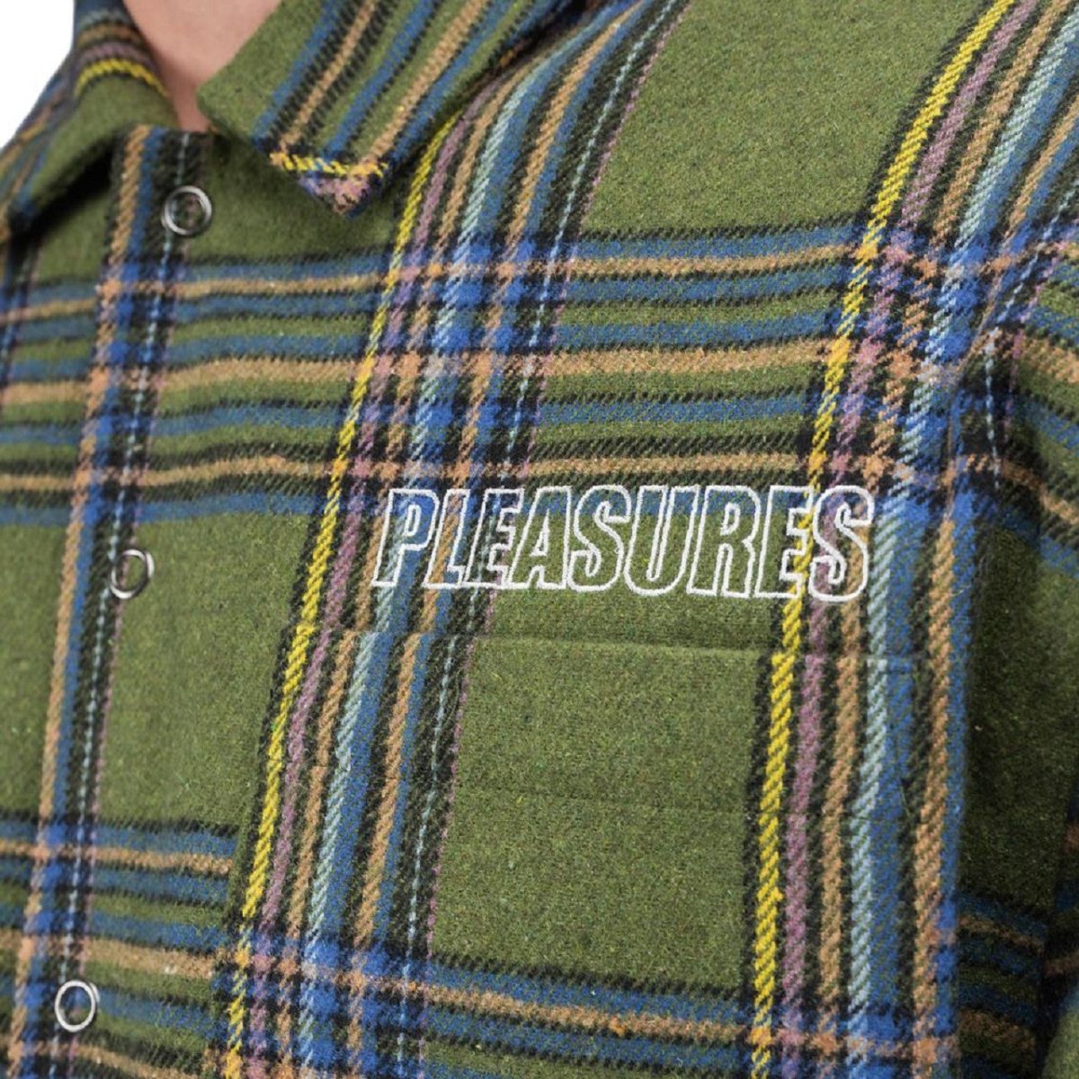Pleasures Widow Heavyweight Flannel Shirt (Grün) - Allike Store