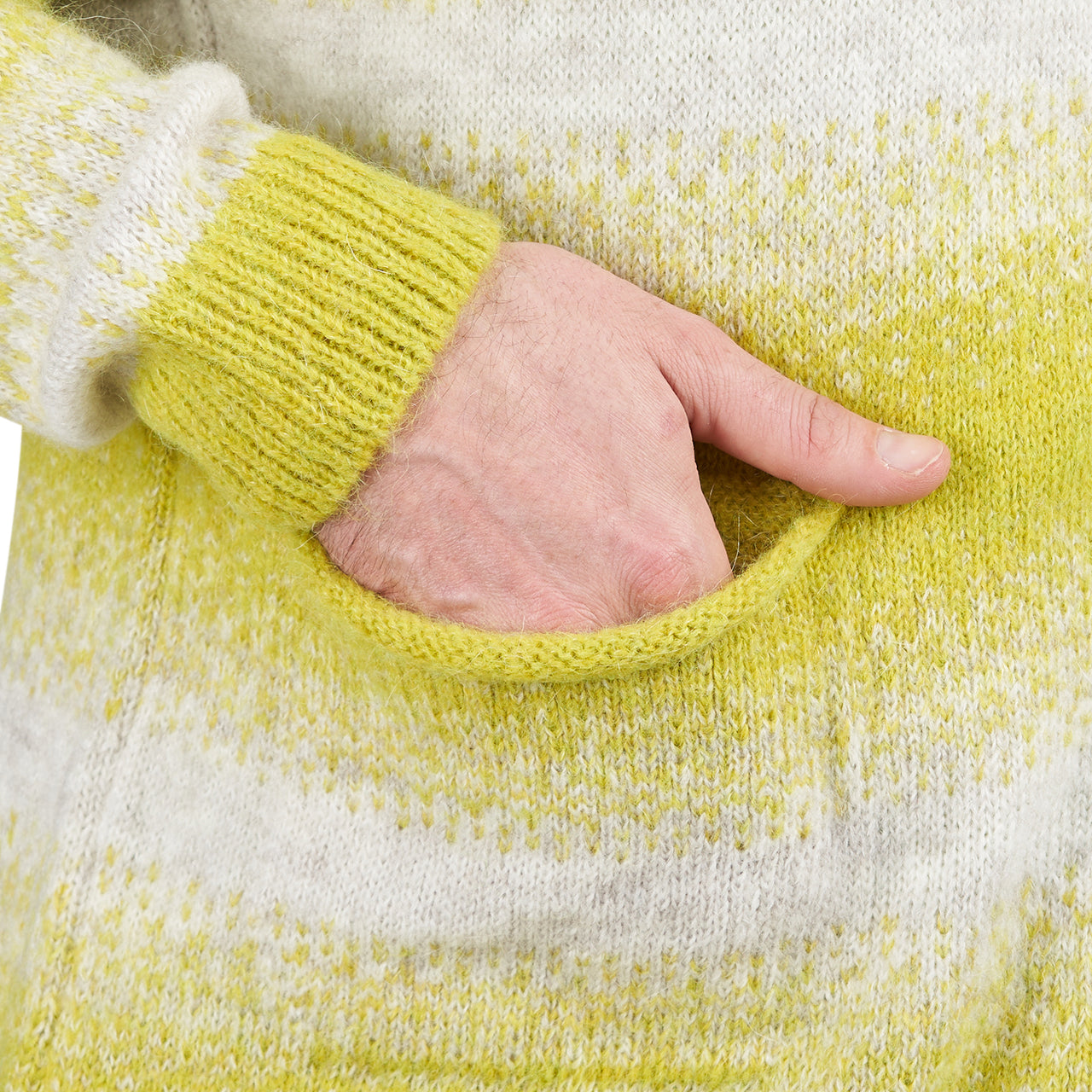Pop Trading Company Knitted Cardigan (Grün / Beige) - Allike Store