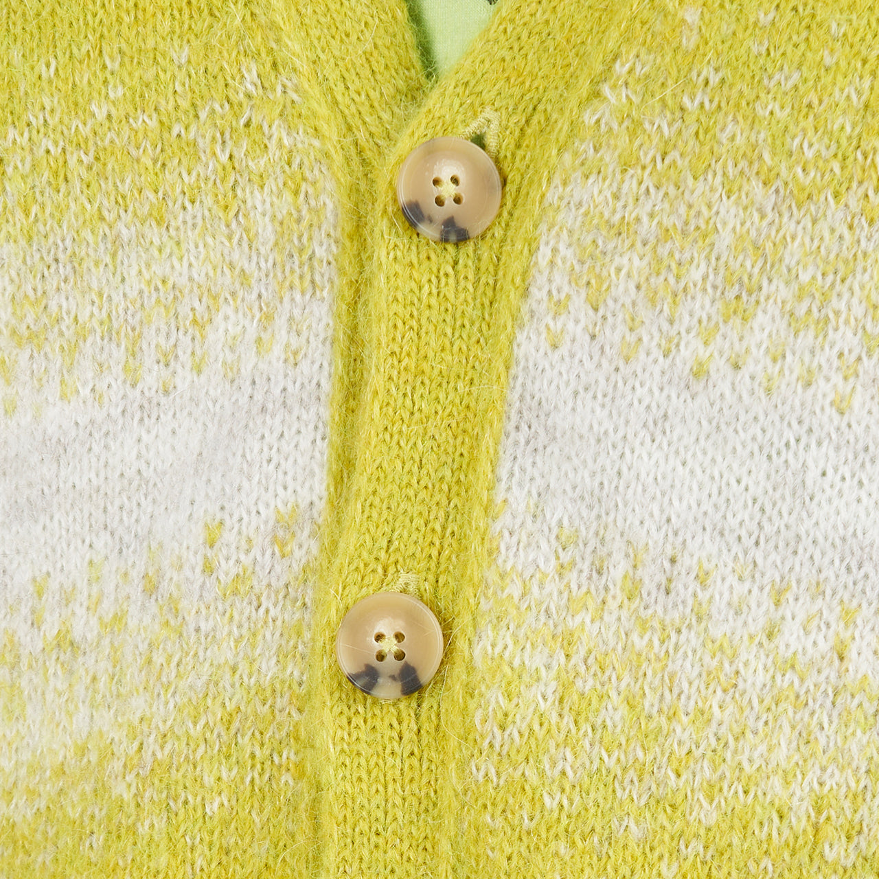 Pop Trading Company Knitted Cardigan (Grün / Beige) - Allike Store