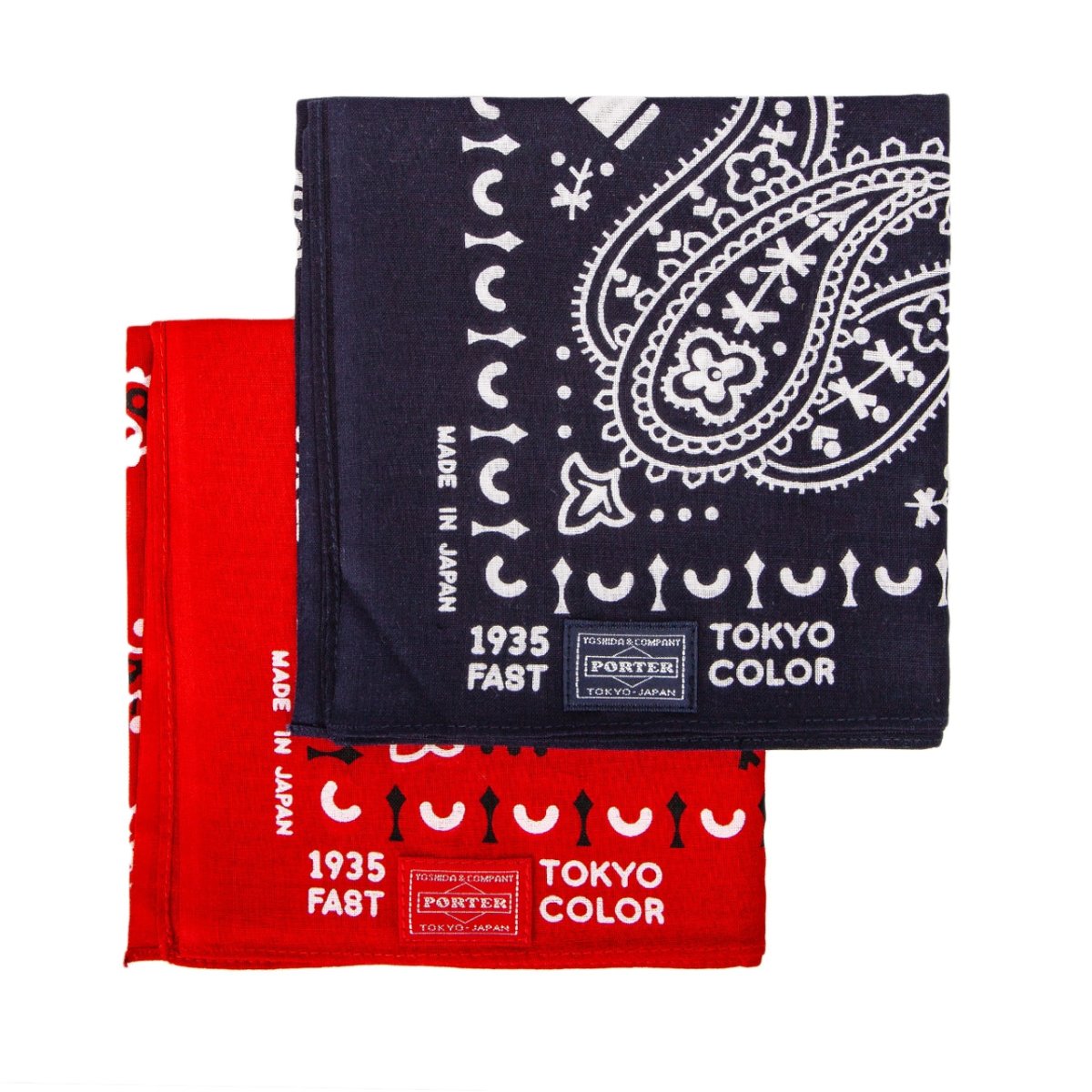 Porter by Yoshida Original Bandana (Rot / Marineblau) - Allike Store