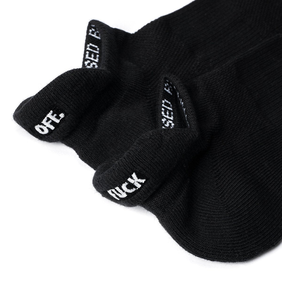 Raised by Wolves Fuck Off Running Socks (Schwarz) - Allike Store