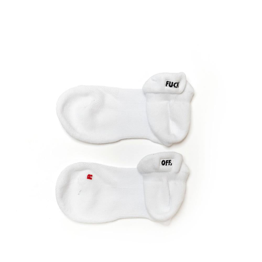 Raised by Wolves Fuck Off Running Socks (Weiß) - Allike Store