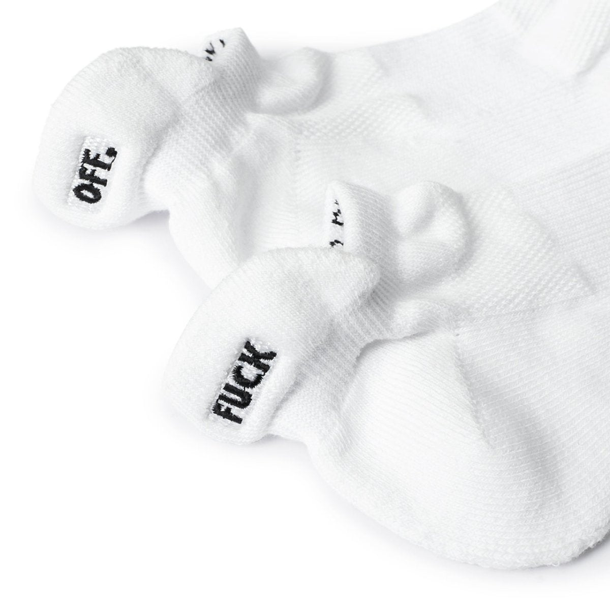 Raised by Wolves Fuck Off Running Socks (Weiß) - Allike Store