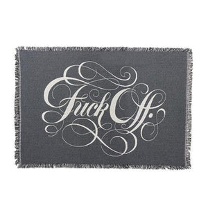 Raised by Wolves Fuck Off Throw Blanket (Schwarz) - Allike Store