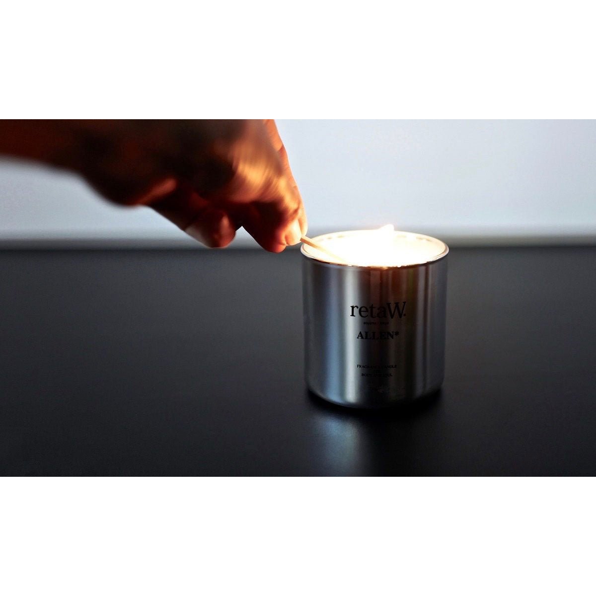 retaW Fragrance Candle 'Allen' (Metallic Silver) - Allike Store