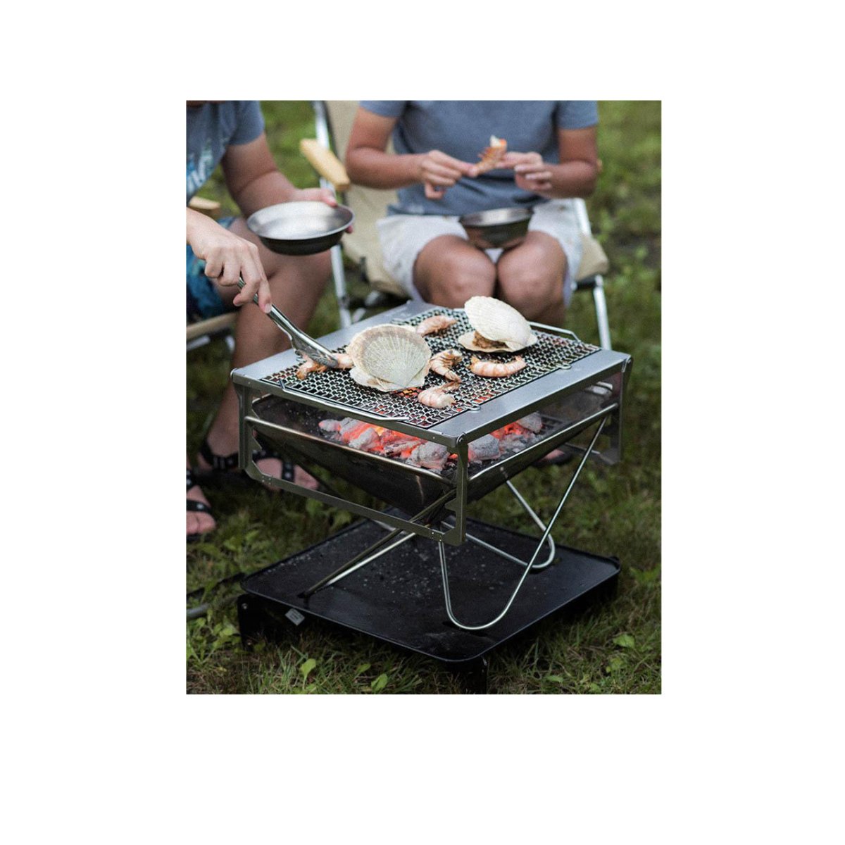 Snow Peak Takibi Fire and Grill 'Pack & Carry Starter Kit' (Silber) - Allike Store