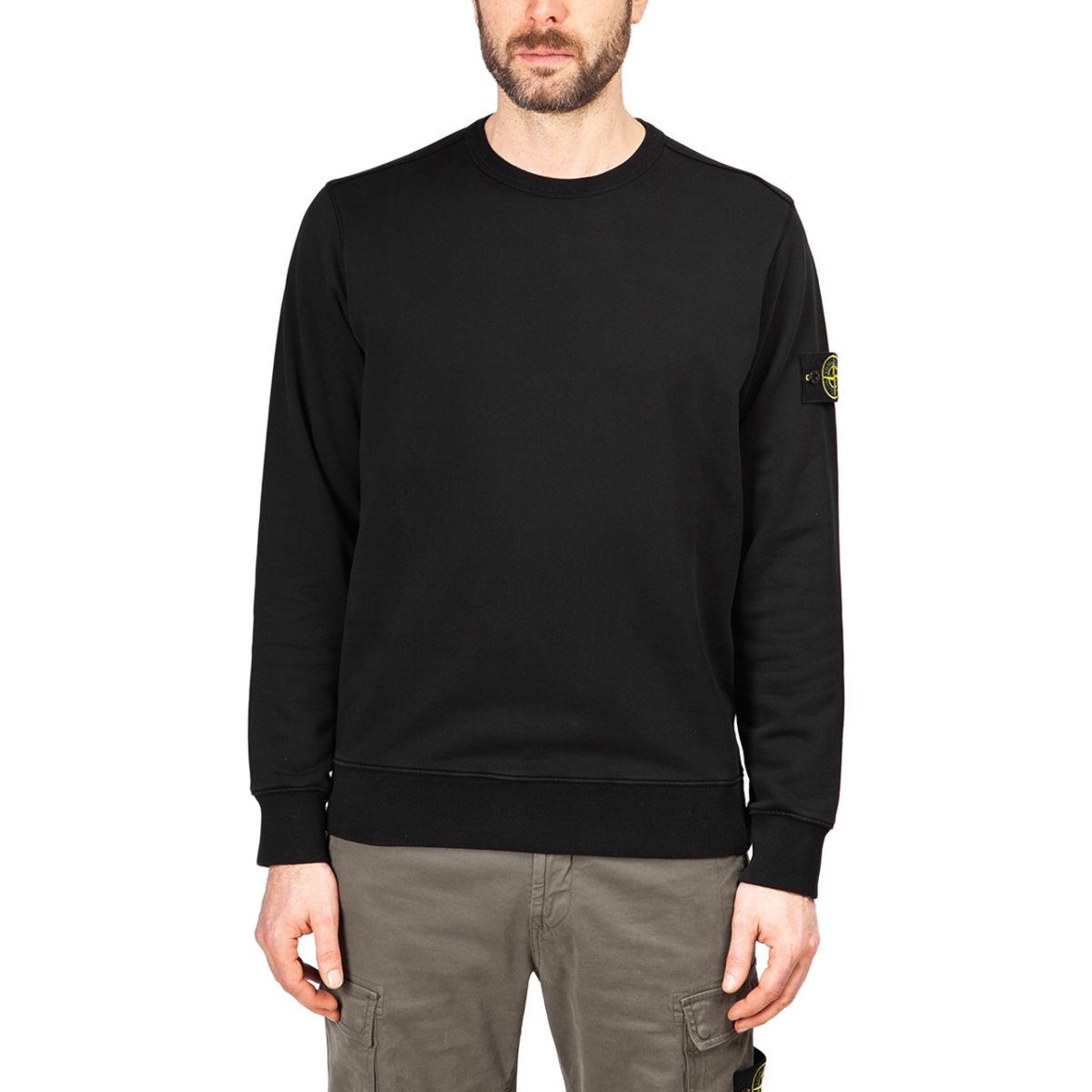 Stone island garment hotsell dyed crew sweat black