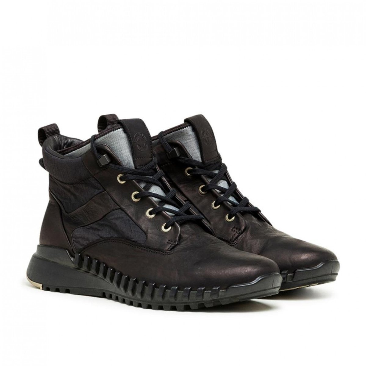 Stone Island Garment Dyed Leather Exostrike Boot (Schwarz) - Allike Store