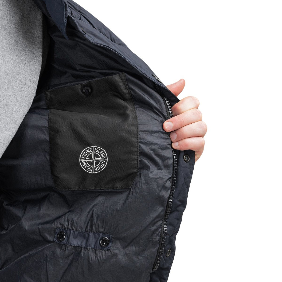 Stone Island Garment Dyed Nylon Down Jacket (Navy) - Allike Store