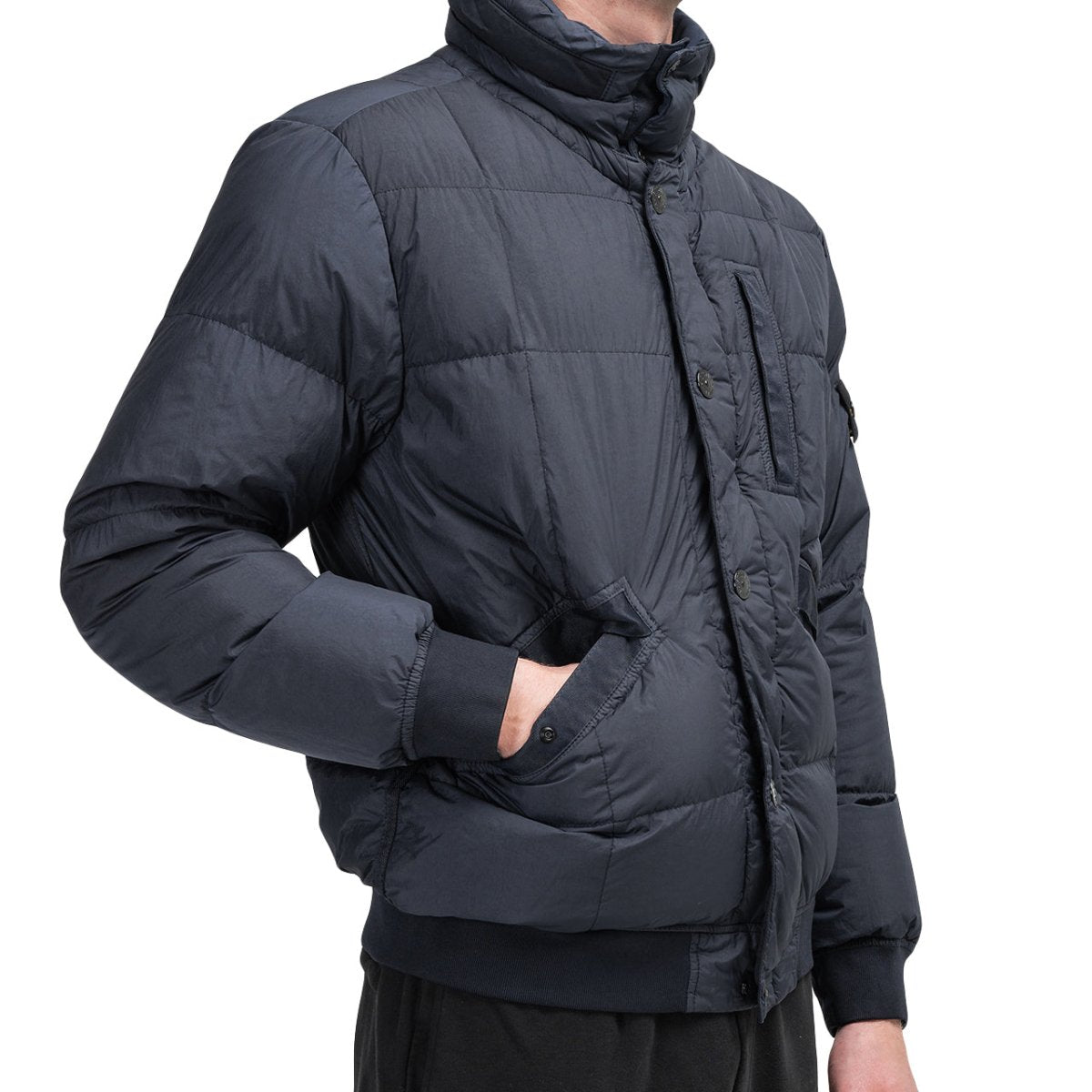 Stone Island Garment Dyed Nylon Down Jacket (Navy) - Allike Store