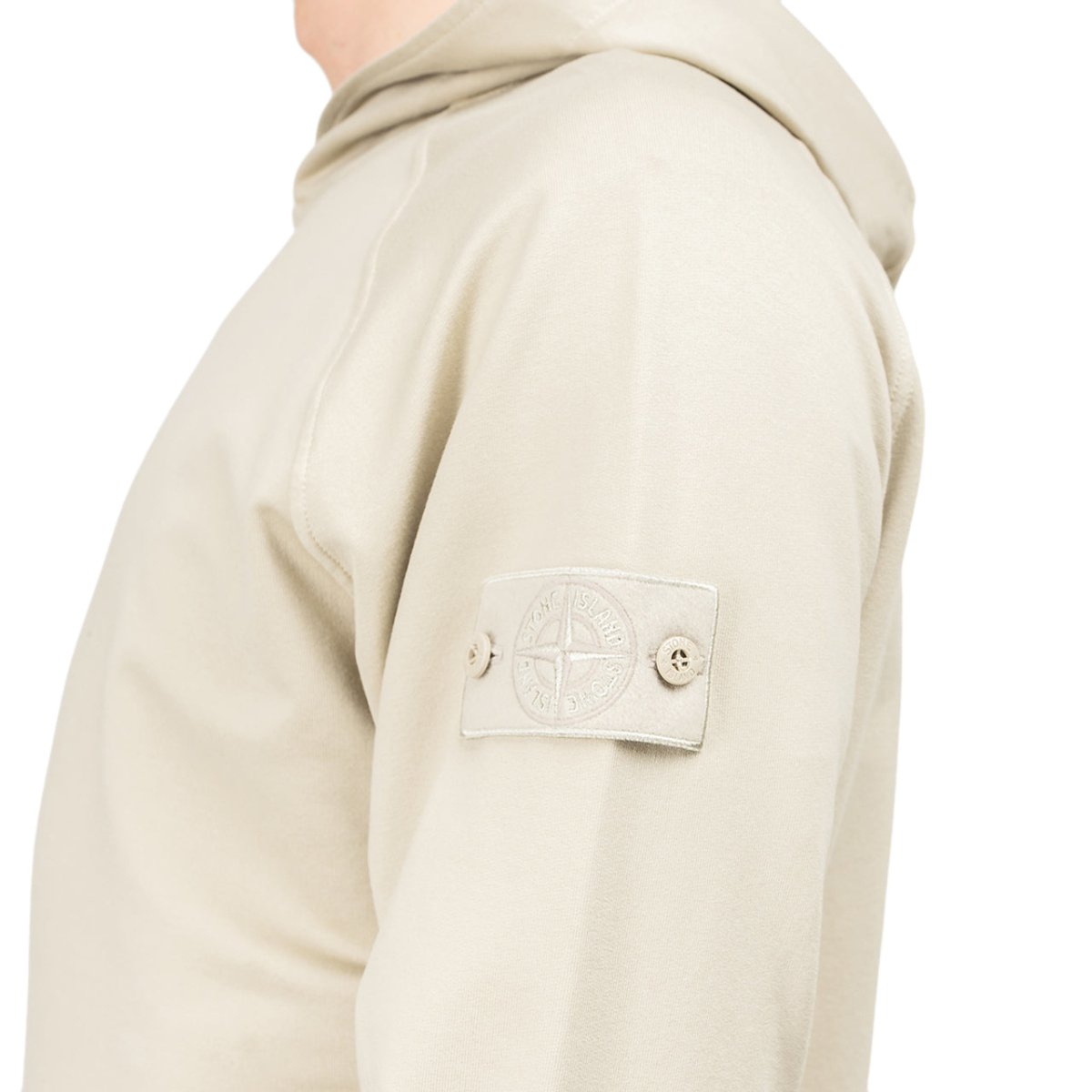 Stone Island Ghost Piece Cotton Stretch Fleece Hoodie (Beige) - Allike Store