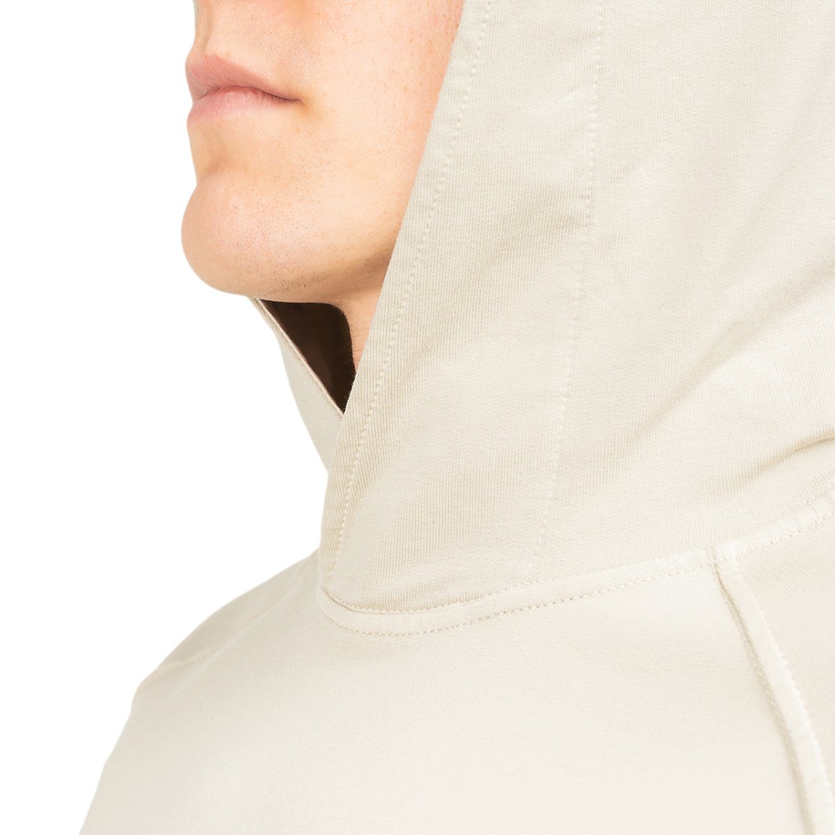 Stone Island Ghost Piece Cotton Stretch Fleece Hoodie (Beige) - Allike Store