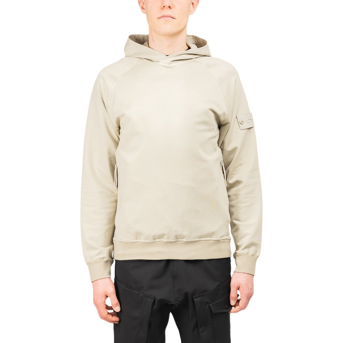 Stone Island Ghost Piece Cotton Stretch Fleece Hoodie (Beige) - Allike Store