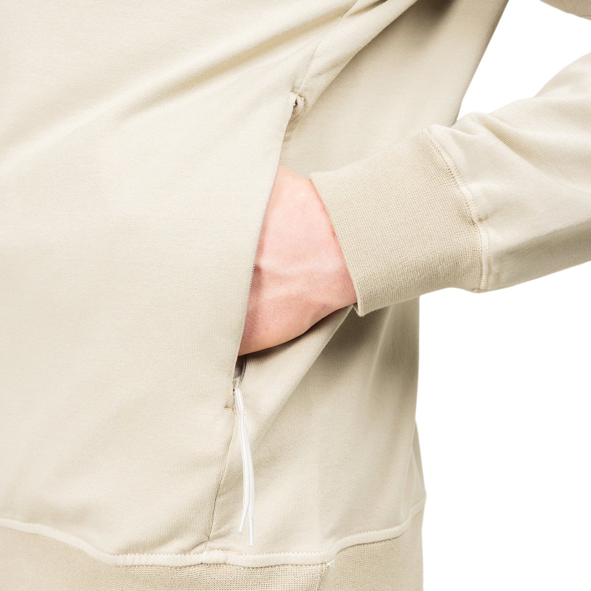 Stone Island Ghost Piece Cotton Stretch Fleece Hoodie (Beige) - Allike Store