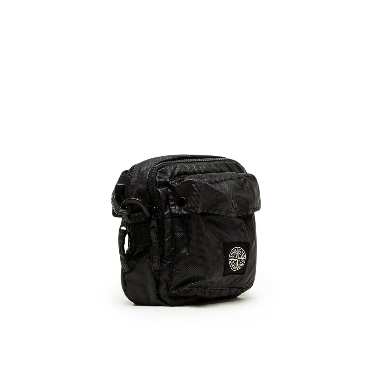 Stone Island Mussola Gommata Canvas Print Bumbag (Schwarz) - Allike Store