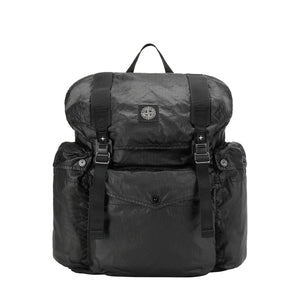 Stone Island Mussola Gommate Canvas Print Backpack (Schwarz) - Allike Store
