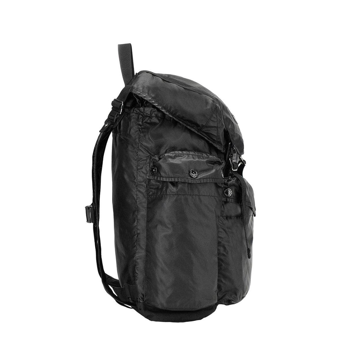 Stone Island Mussola Gommate Canvas Print Backpack (Schwarz) - Allike Store