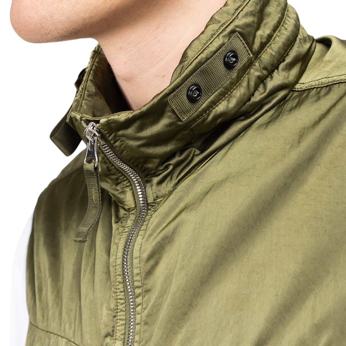 Stone Island Nylon Raso-TC Vest (Olive) - Allike Store
