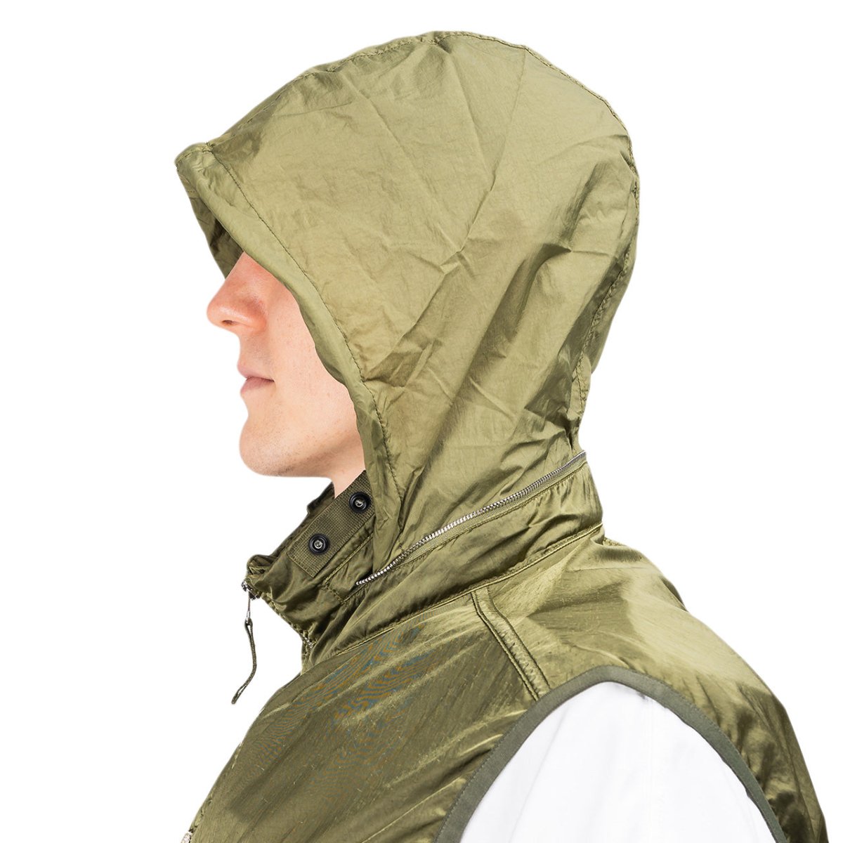 Stone Island Nylon Raso-TC Vest (Olive) - Allike Store