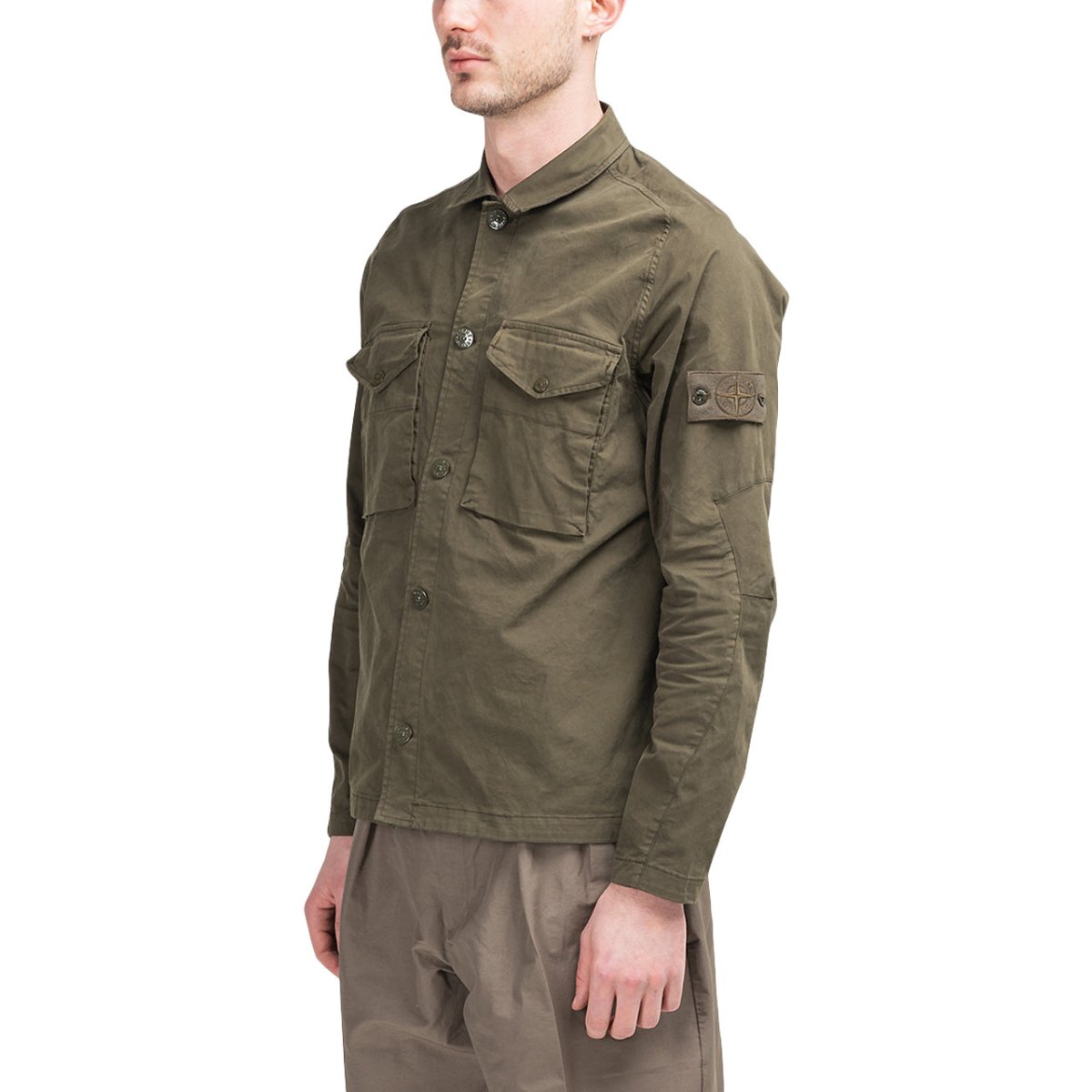 Stone Island Overshirt 'Ghost Piece' (Olive) - Allike Store
