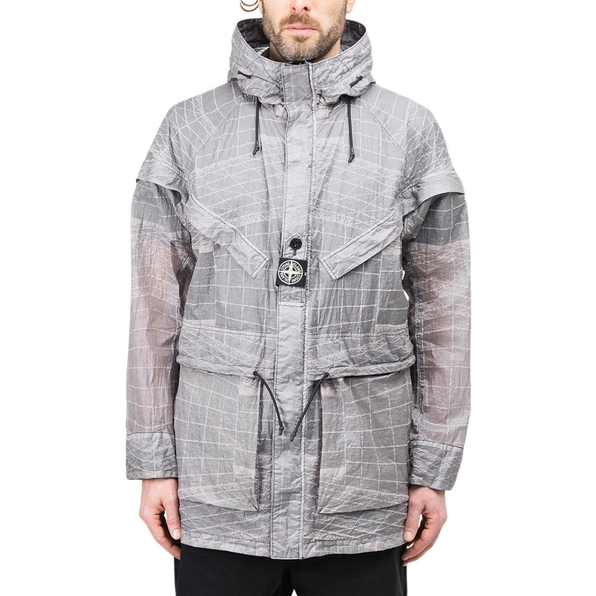Stone Island Reflective Grid On Lamy-TC Jacket (Grey) 741542999