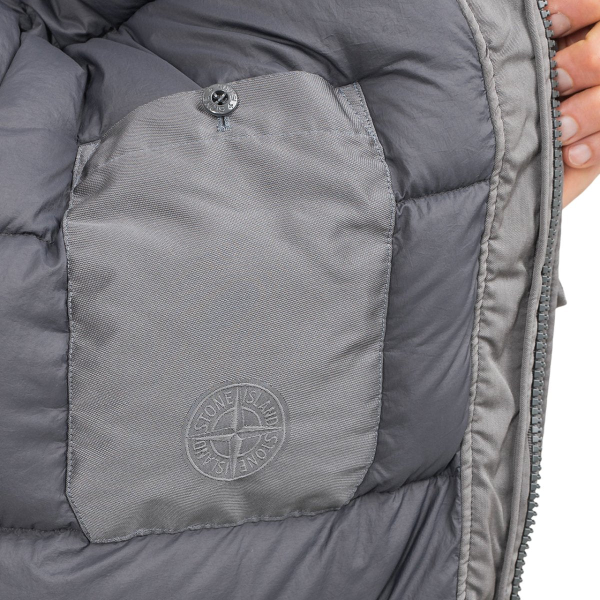 Stone Island Strech Wool Nylon-TC Down Jacket 'Ghost Piece' (Grau) - Allike Store