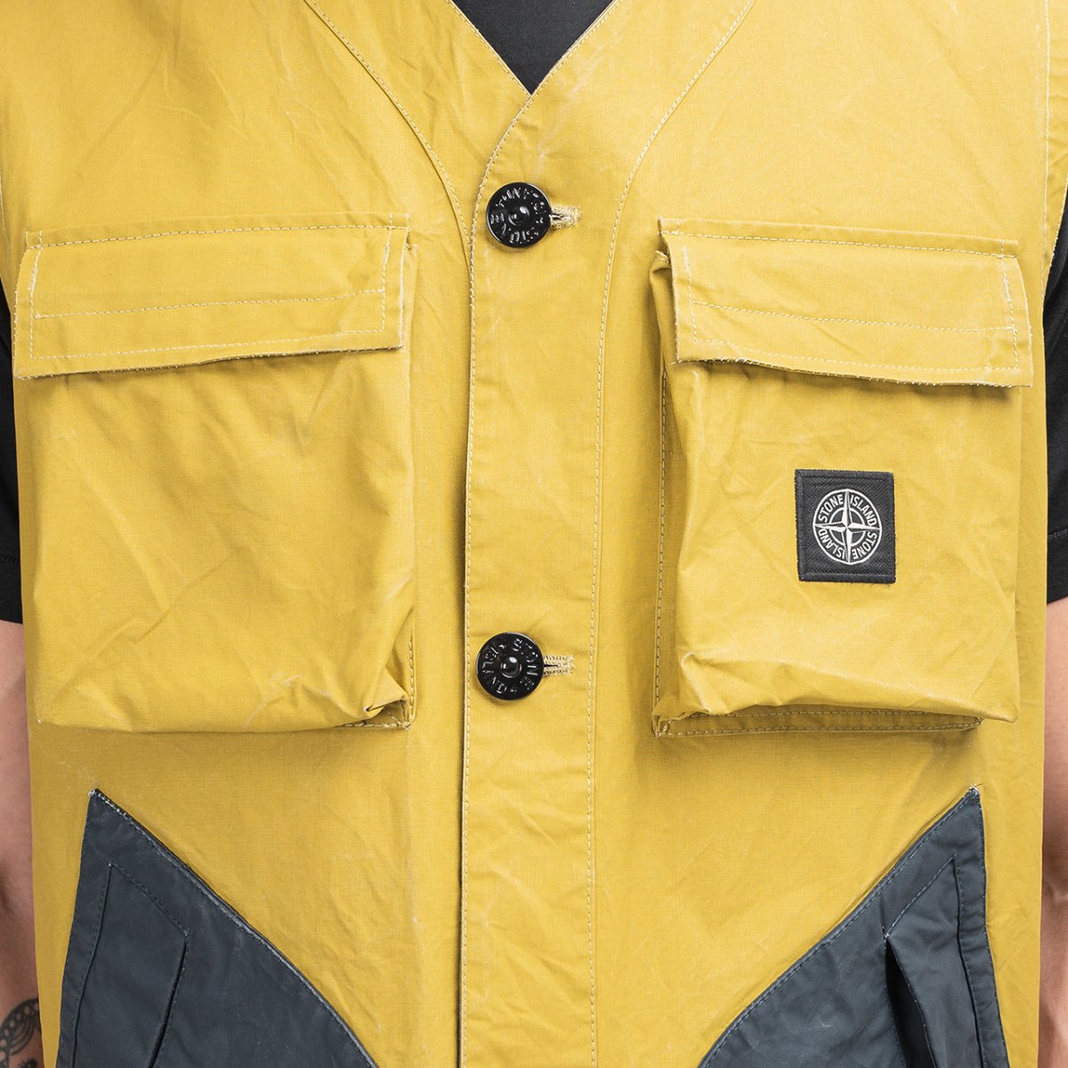 Stone Island Tela Placcata Bicolore Vest (Multi) - Allike Store