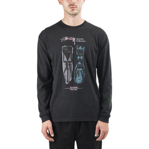 Stüssy Autumn Masks Pig. Dyed LS Tee (Schwarz) - Allike Store