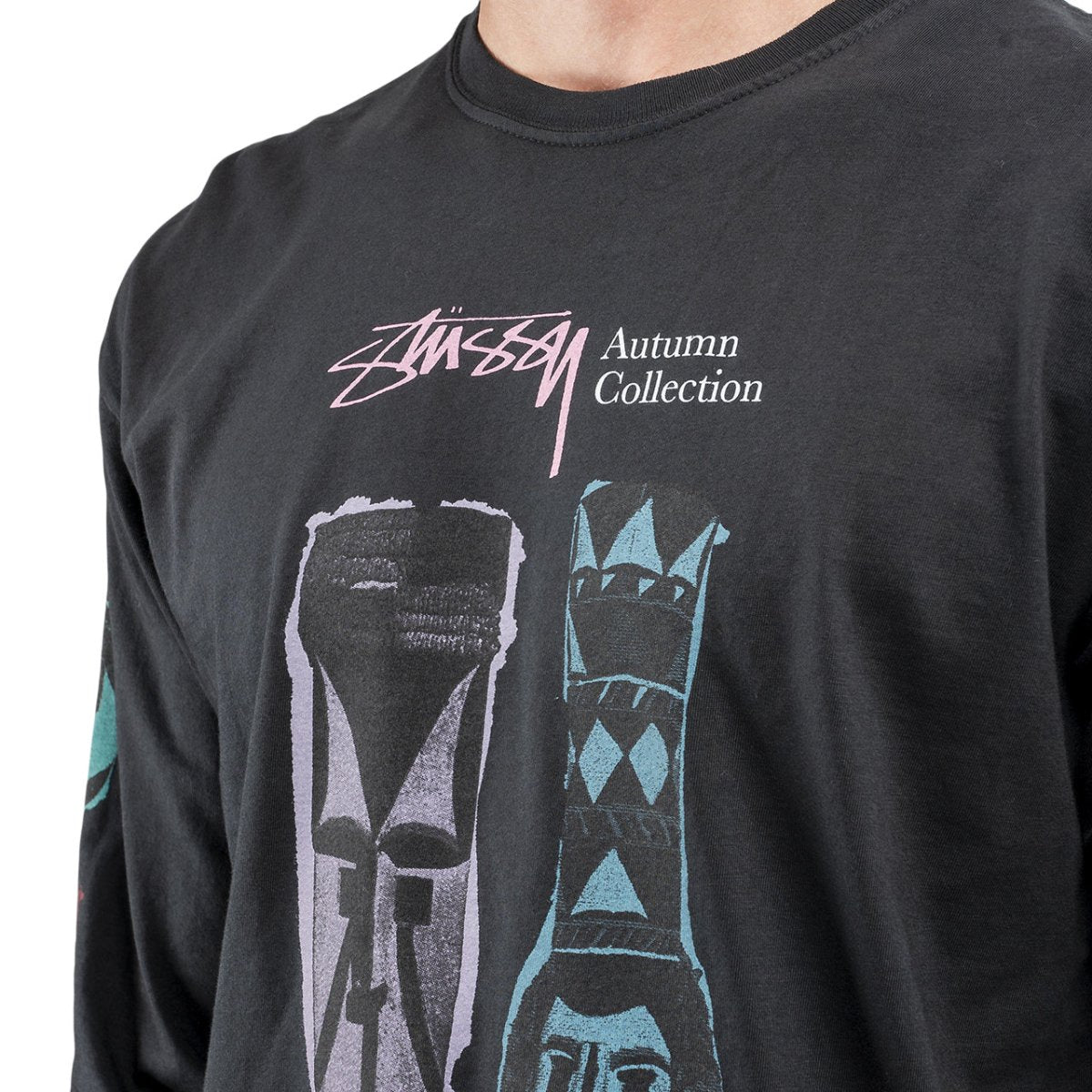 Stüssy Autumn Masks Pig. Dyed LS Tee (Schwarz) - Allike Store