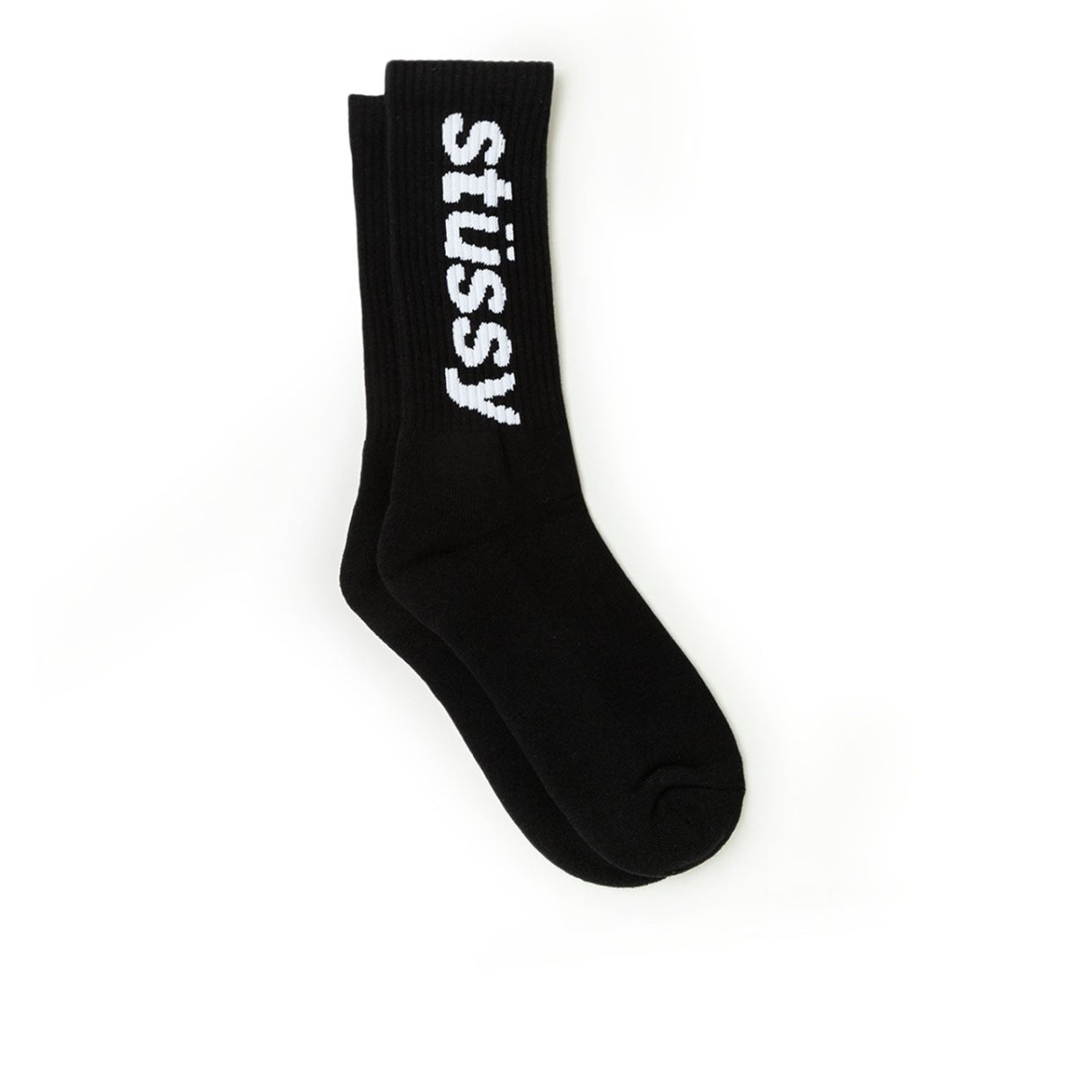 Stüssy Helvetica Jacquard Crew Socks (Schwarz) - Allike Store