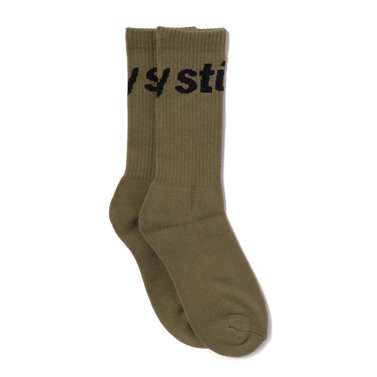 Stüssy Jacquard Logo Socks (Olive) - Allike Store
