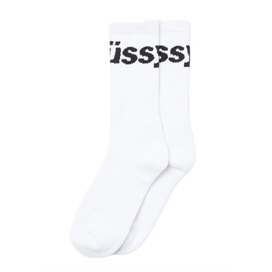Stüssy Jacquard Logo Socks (Weiß) - Allike Store