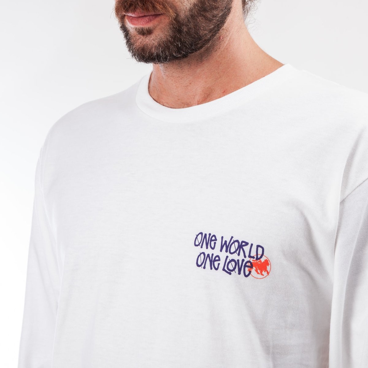 Stüssy One World L/S (Weiß) - Allike Store