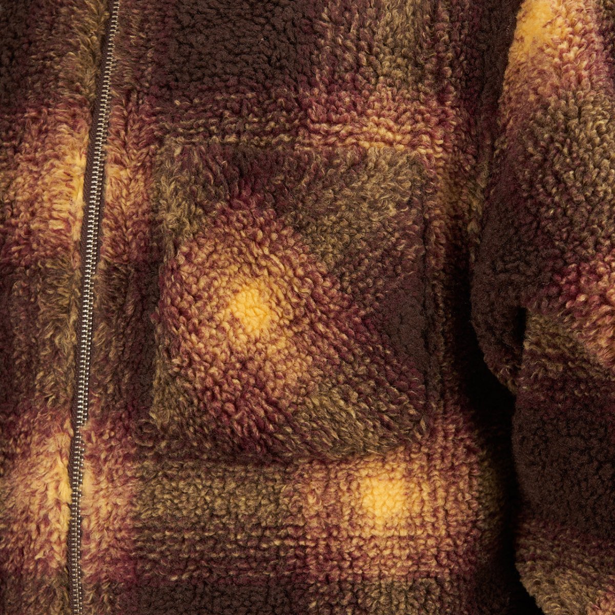 Stüssy Shadow Plaid Sherpa Zip Shirt (Braun) - Allike Store