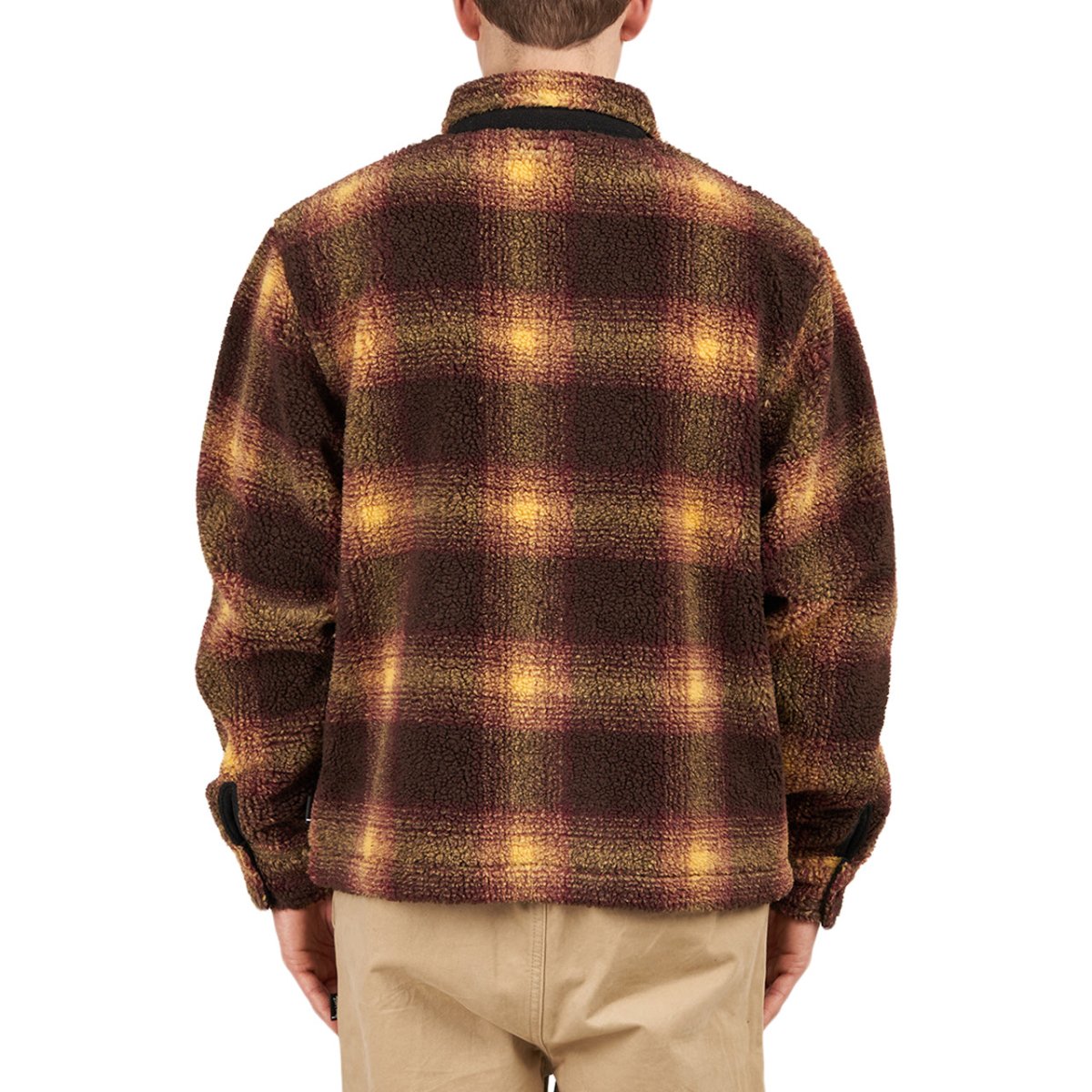 Stüssy Shadow Plaid Sherpa Zip Shirt (Braun) - Allike Store