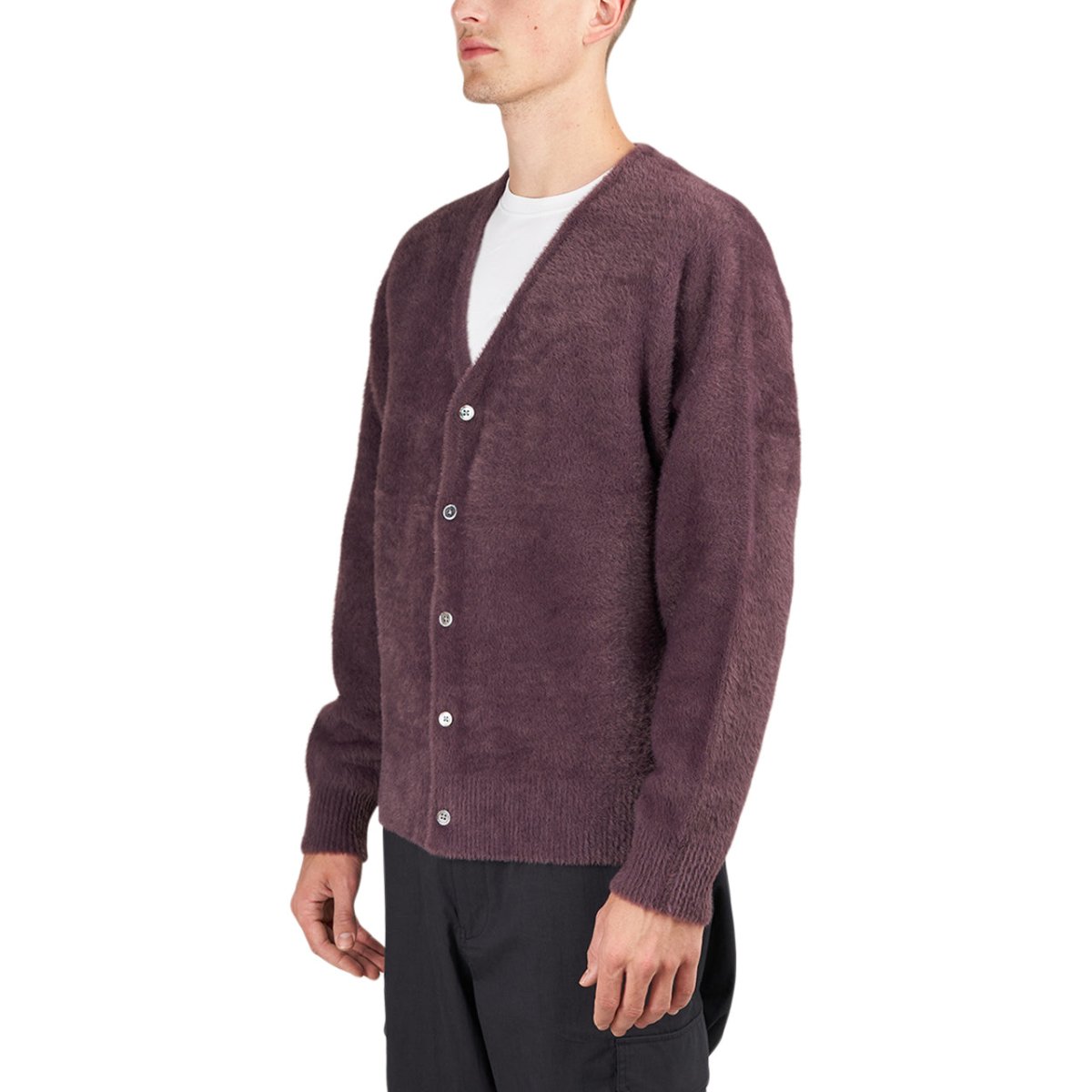 Stüssy Shaggy Cardigan (Aubergine) - Allike Store
