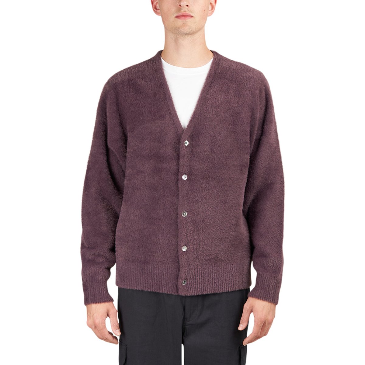 Stüssy Shaggy Cardigan (Aubergine) - Allike Store