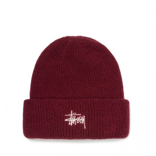 Stüssy Stock HO18 Cuff Beanie (Burgundy) - Allike Store