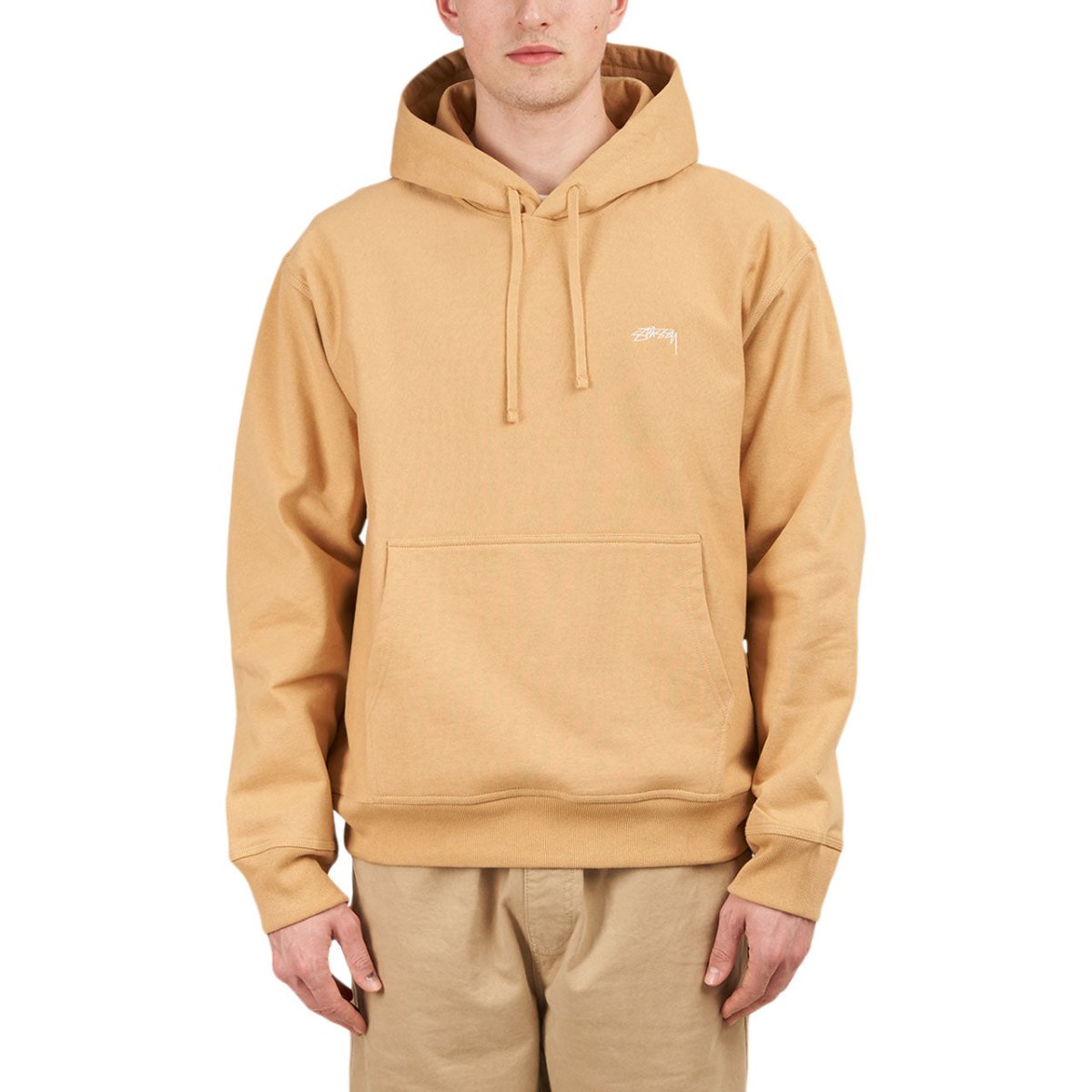 St ssy Stock Logo Hood Tan