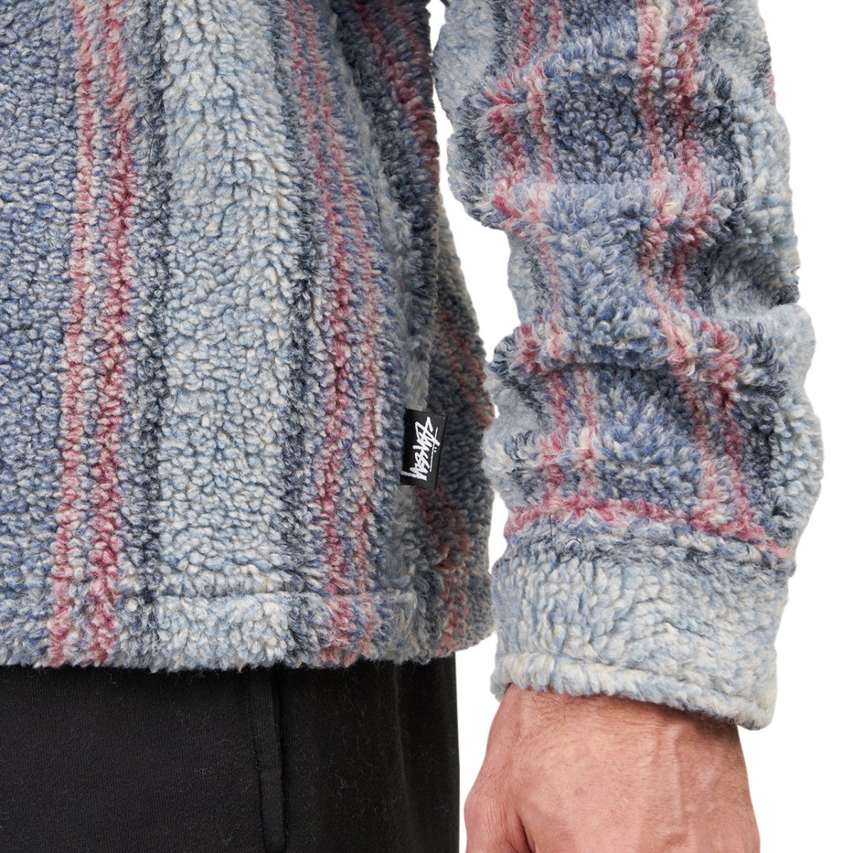 Stüssy Stripe Sherpa Shirt (Blau) - Allike Store
