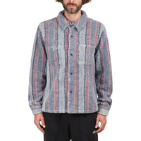 Stüssy Stripe Sherpa Shirt (Blue)
